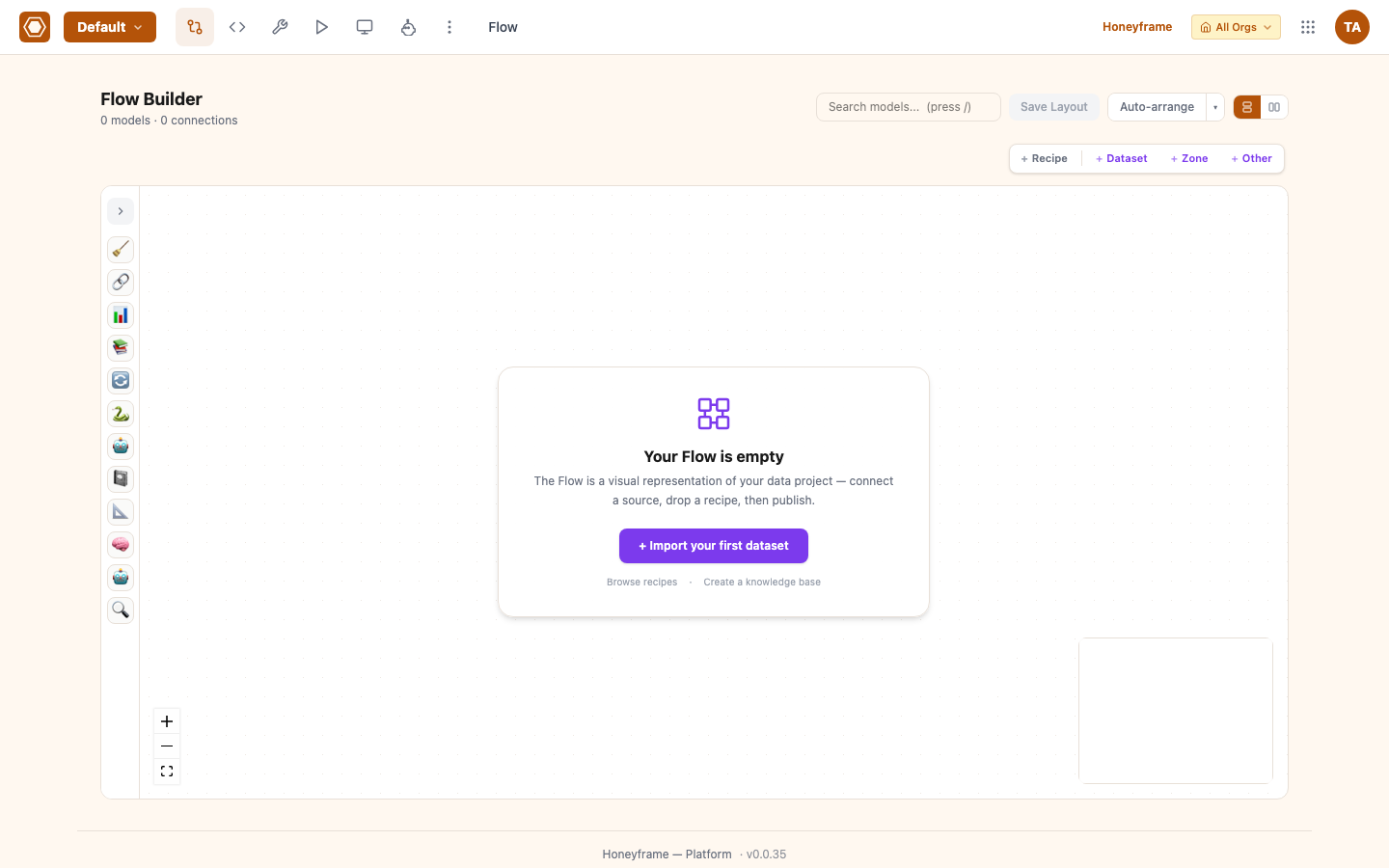 Empty Flow canvas